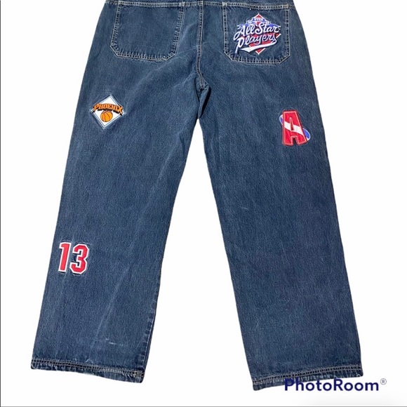 Dtek Vintage NBA Allstar Patchwork Jeans 38x34 - Picture 4 of 4